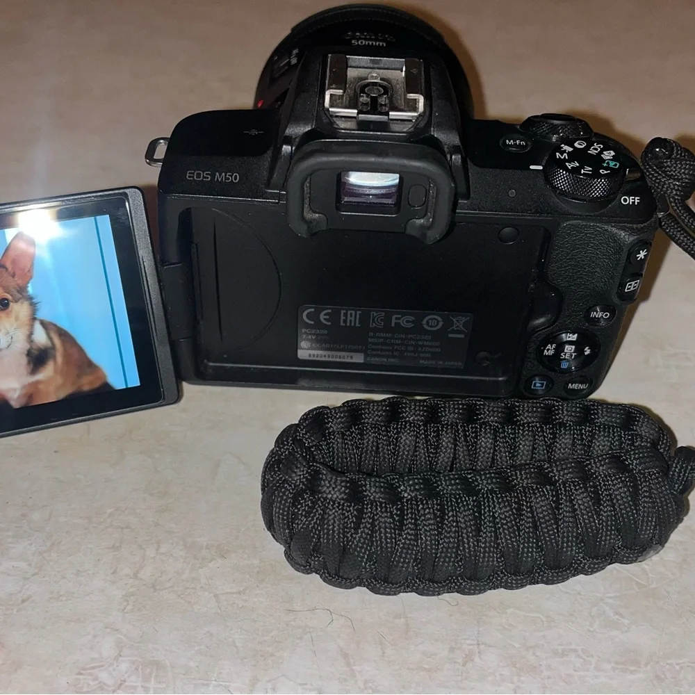 Canon Black Digital Camera with 50mm Lens